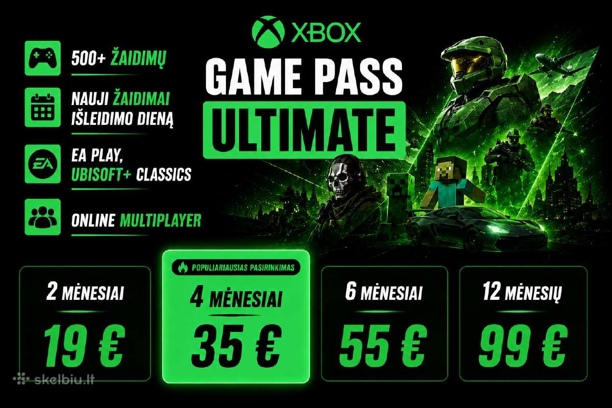 Xbox Game Pass Ultimate pigiau - nuotraukos Nr. 2