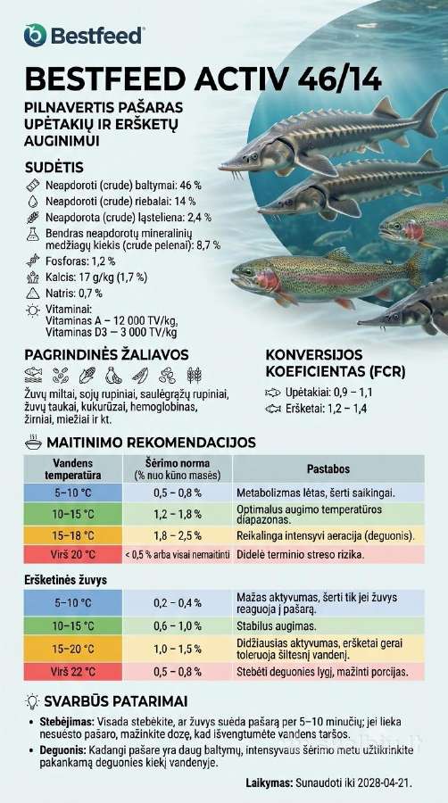 Pašarai žuvims - karpinėms, upėtakiams, eršketams - nuotraukos Nr. 3