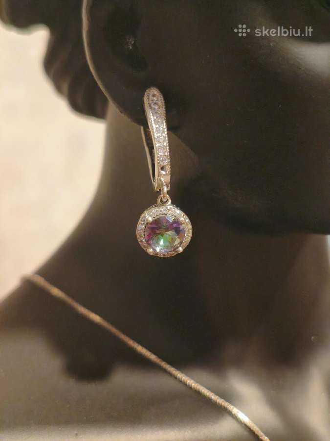 Elegantiški 925 sidabro auskarai su Mystic Topaz