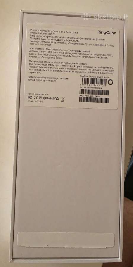 Išmanusis žiedas Ringconn Gen 2 14 dydis - nuotraukos Nr. 4