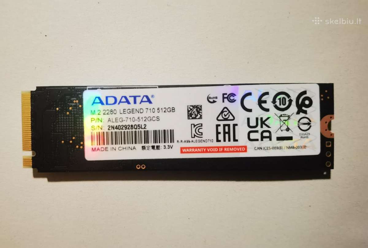 SSD 480 GB,512 GB -M2 jungtis - nuotraukos Nr. 2