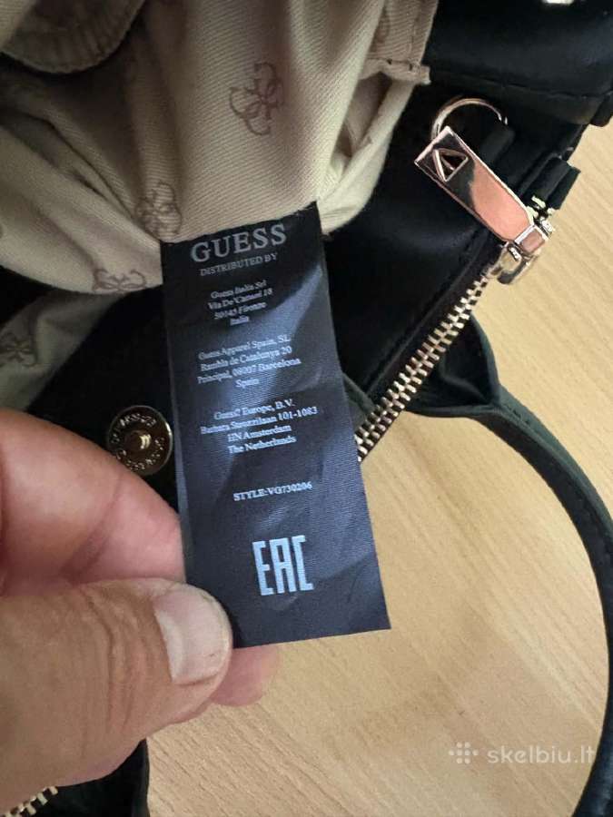 Guess Elliana juoda dygsniuota rankinė - nuotraukos Nr. 13