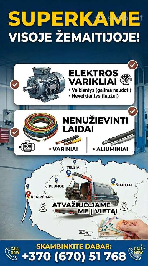 Superkame,elektros variklius,laidus