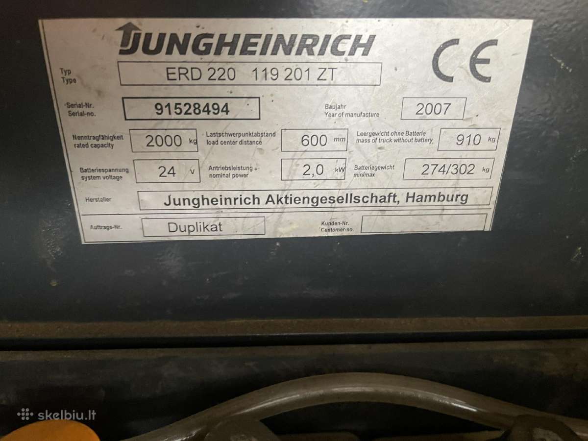 Elektrinis šakinis krautuvas Jungheinrich - nuotraukos Nr. 12