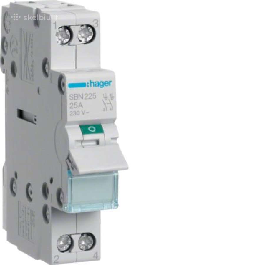 Sbn225 jungiklis 25a 2p 1mod. Hager