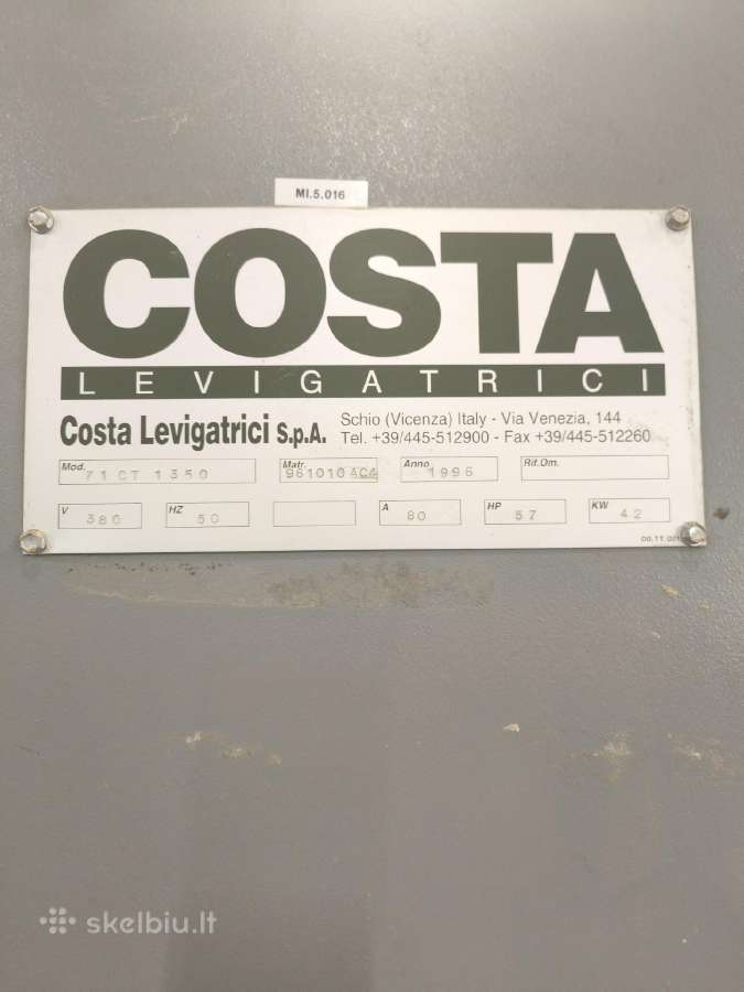 Plačiajuostės šlifavimo staklės Costa Ctt 1350 - nuotraukos Nr. 6
