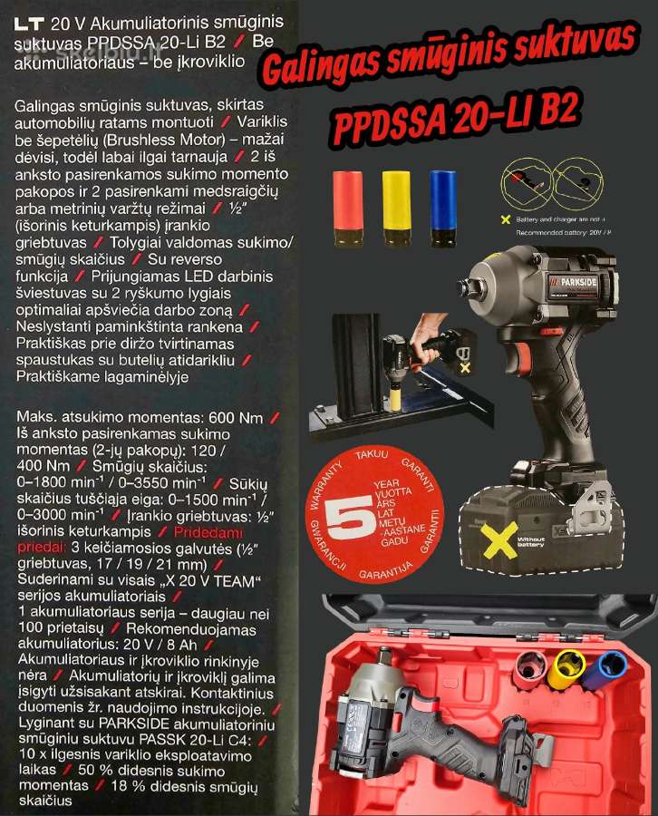 Naujas akumuliatorinis smūginis veržliasukis.