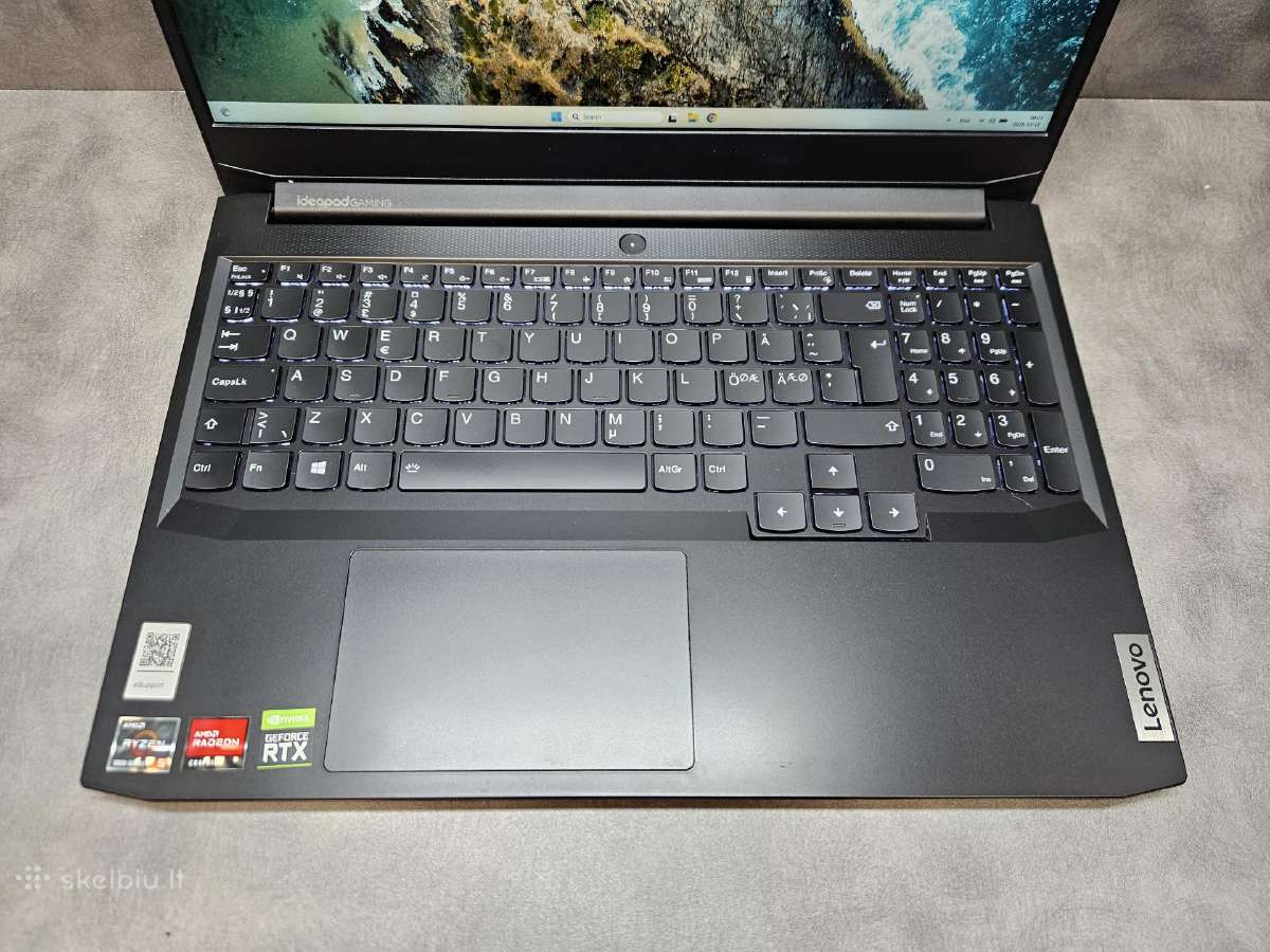 Lenovo Gaming/15.6"/ryzen 5 5/16r/512ssd/rtx 3050 - nuotraukos Nr. 2