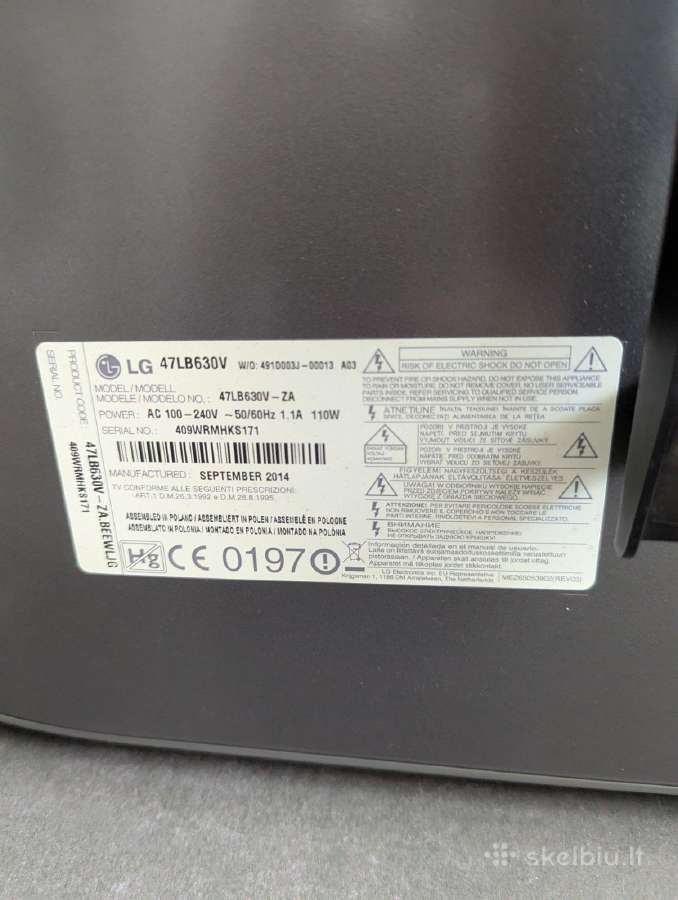 LG 47lb630v-za Televizorius - nuotraukos Nr. 4