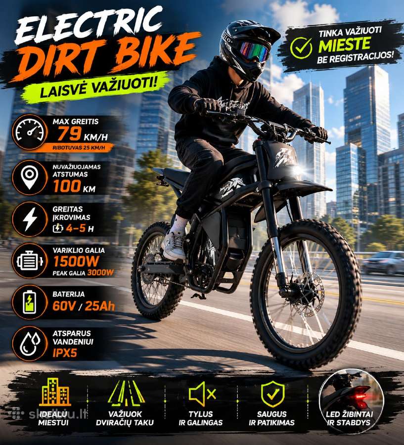 Elektrinis motociklas Riding times Gt54 Pro