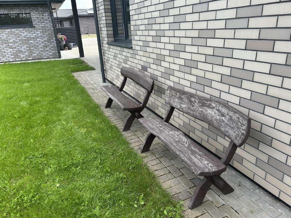 Tvirti ąžuoliniai suolai su atrama - nuotraukos Nr. 3