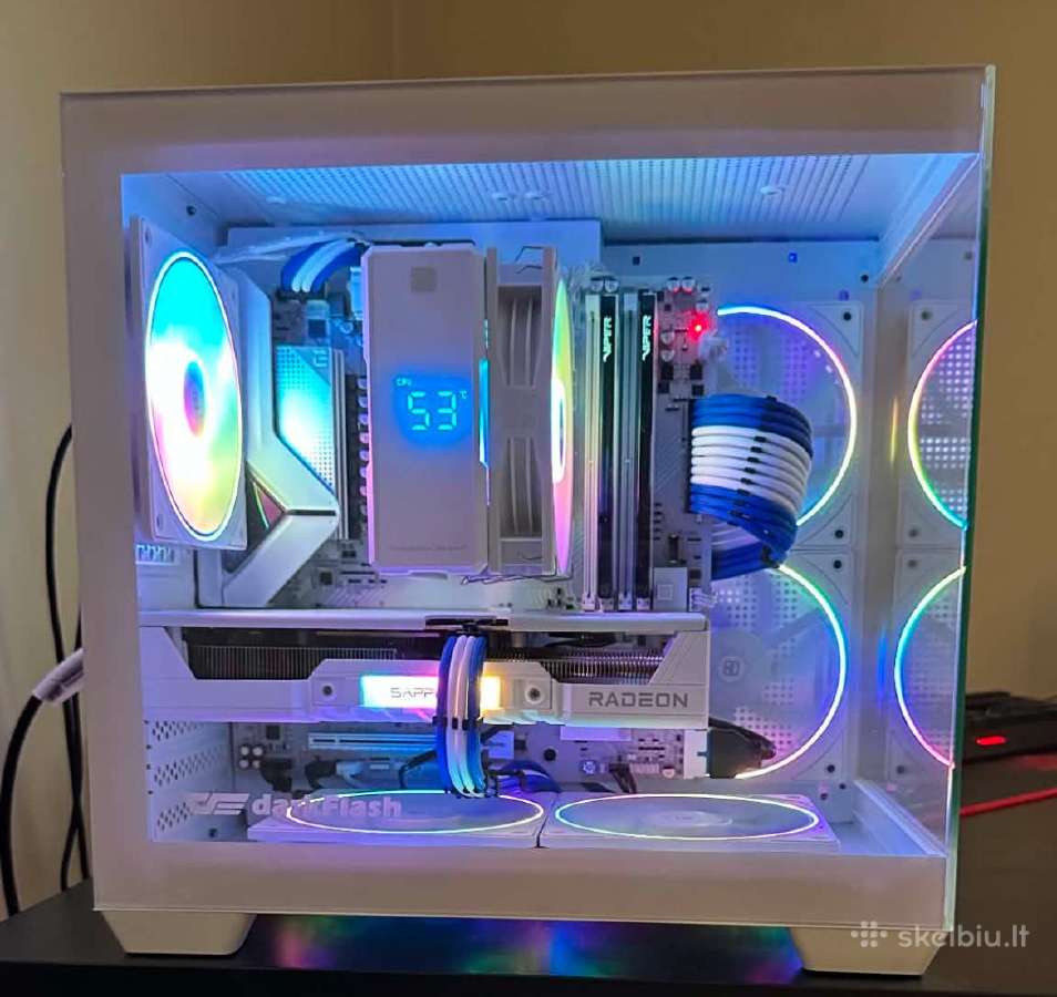 Baltas žaidimų Pc: Rx 9060 XT/ryzen 5/32gb Ddr5