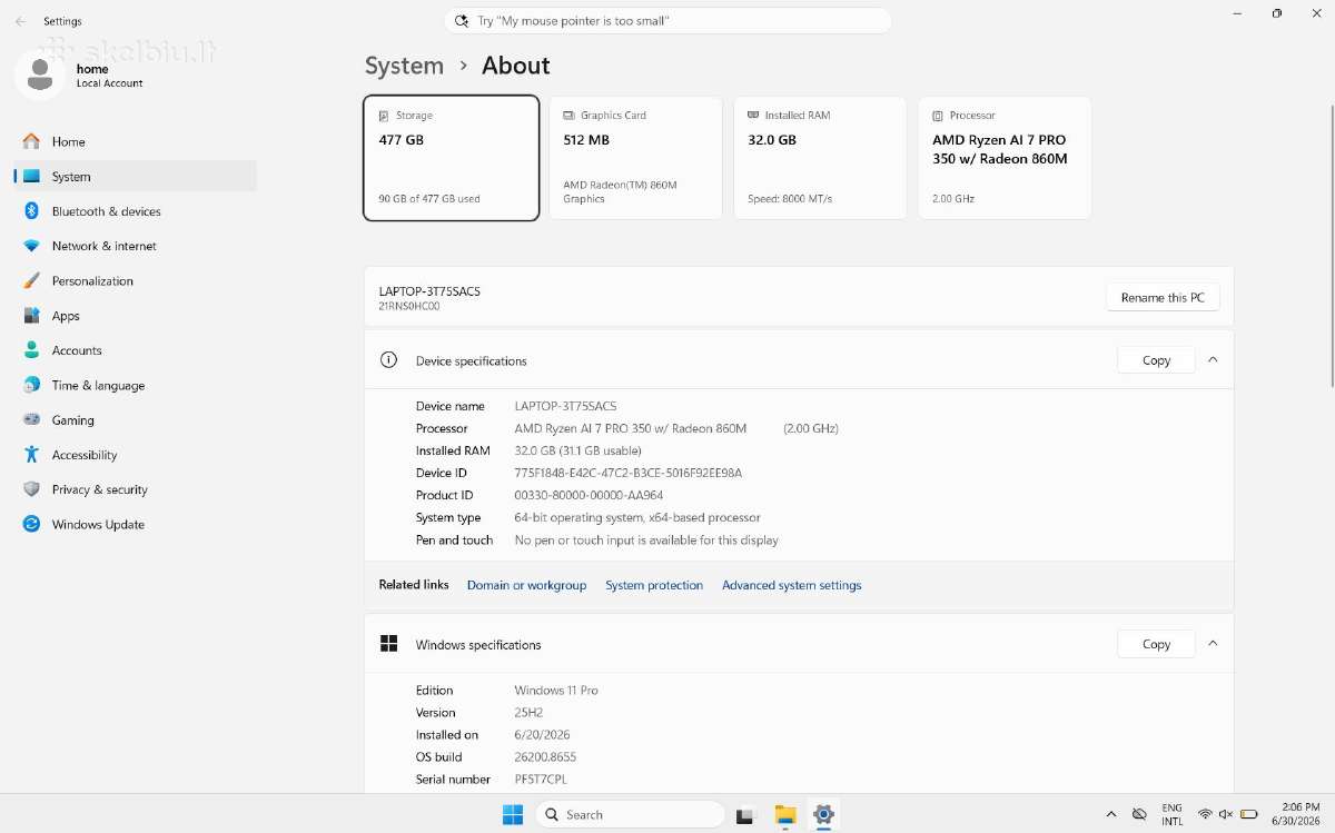 Lenovo Thinkpad X13 Gen 6 - nuotraukos Nr. 4