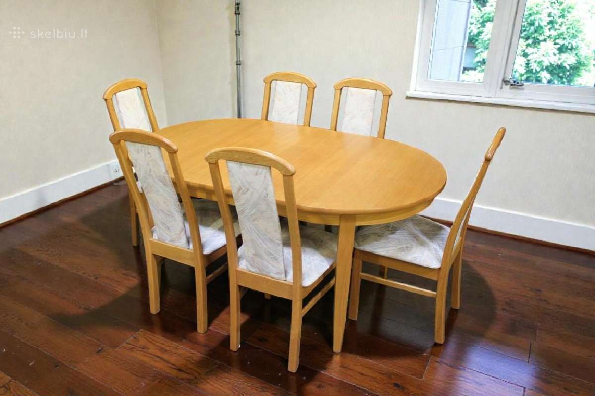 Išskleidžiamas stalas su 6 kėdėmis - nuotraukos Nr. 6