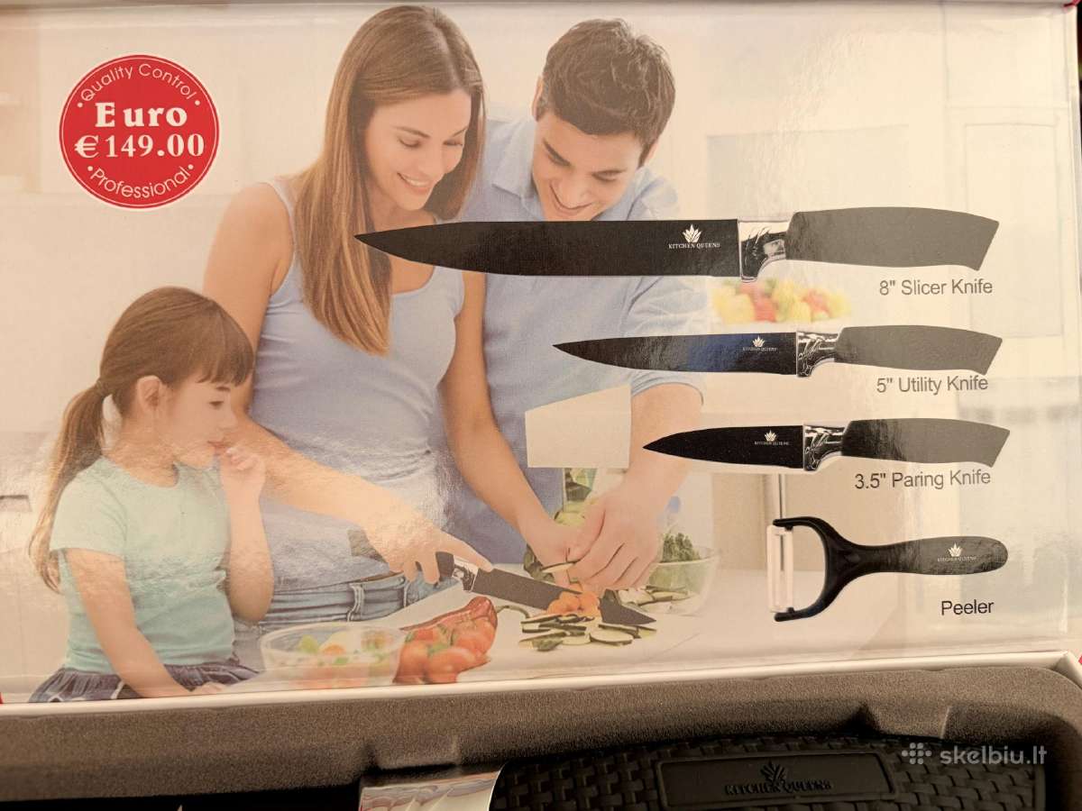 4 dalių Kitchen Queens virtuvinių peiliai - nuotraukos Nr. 4