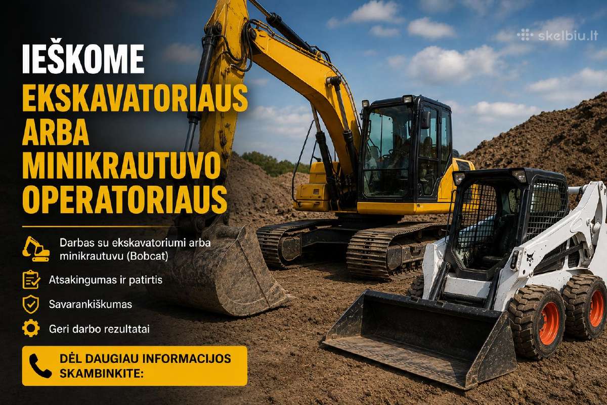 Ekskavatoriaus arba mini krautuvo operatorius