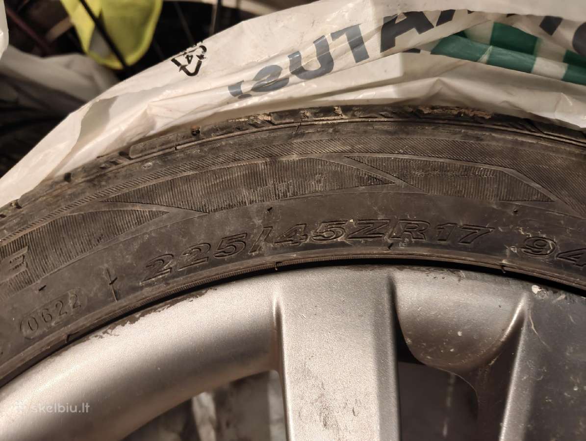 5x100 R17 ratlankiai su vasarinėm padangom - nuotraukos Nr. 2