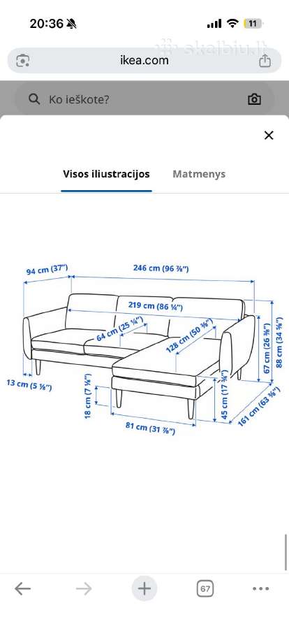 Ikea sofa Smedstorp - nuotraukos Nr. 6