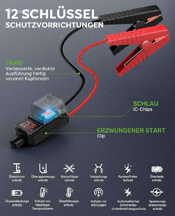 Jump Starteris Power Bank su kompresoriumi - nuotraukos Nr. 7