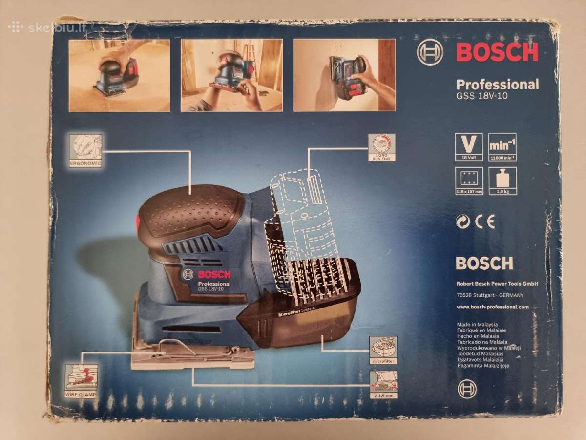 Akumuliatorinė šlifavimo mašina Bosch Gss 18, 18 V - nuotraukos Nr. 7