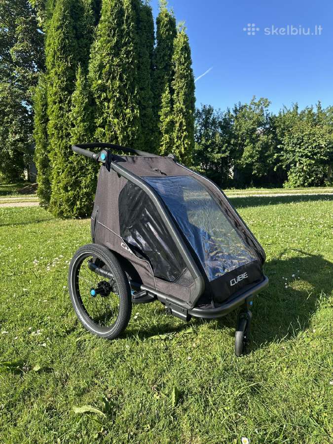 Vaikų vezimėlis prie dviračio