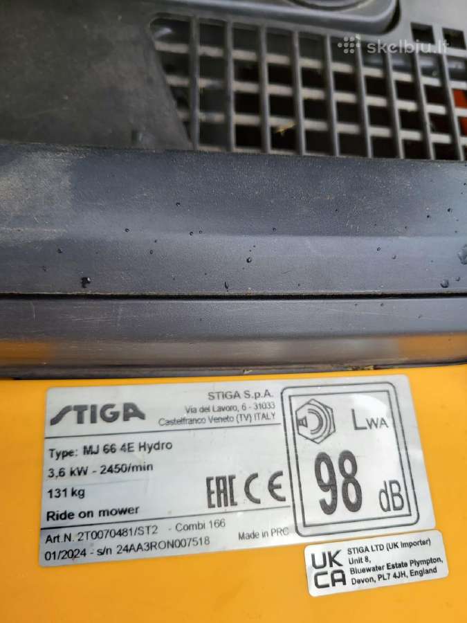 Benzininis vejos traktorius Stiga Combi 166 - nuotraukos Nr. 4