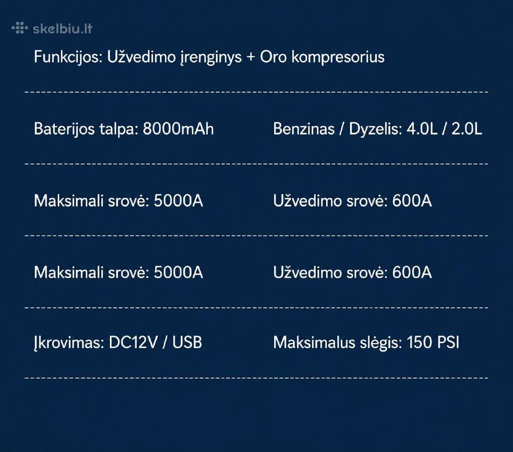 Automobilio užvedėjas – paleidėjas – busteris - nuotraukos Nr. 3