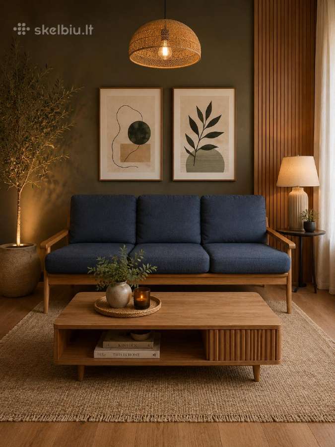 Sofa ąžuoliniu rėmu - nuotraukos Nr. 2