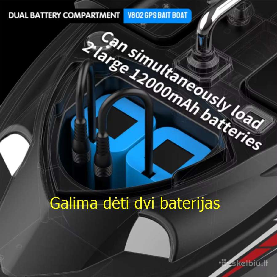 Flytec V802 Pro pašarų laivelis su GPS + Echolotas - nuotraukos Nr. 16