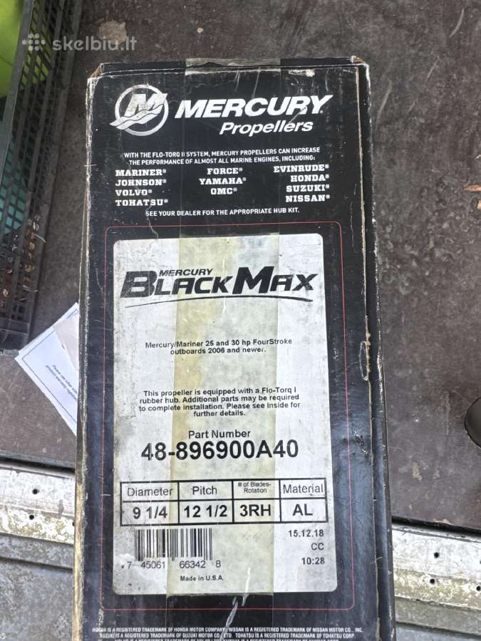 Mercury Black Max sraigtas 9 1/4 .12 1/2. - nuotraukos Nr. 2