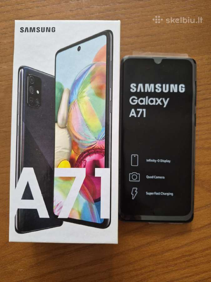 Telefonas Samsung A71 naudotas, 128 GB, juodas