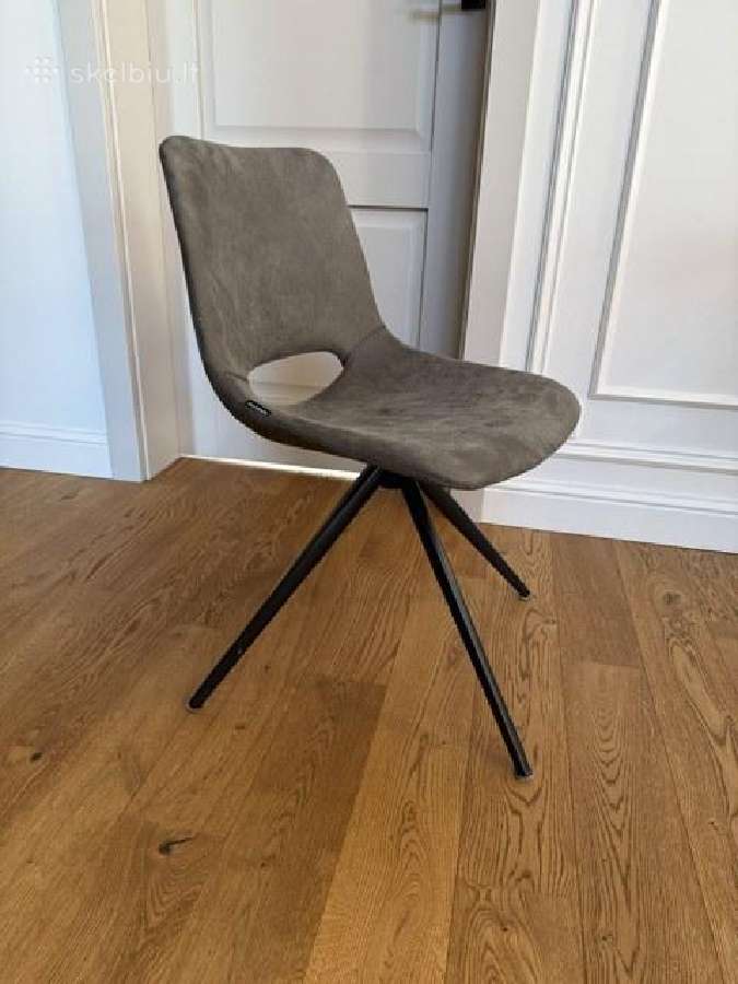 Sofaforma valgomojo kėdės, 6 vnt - pilkos, sukamos