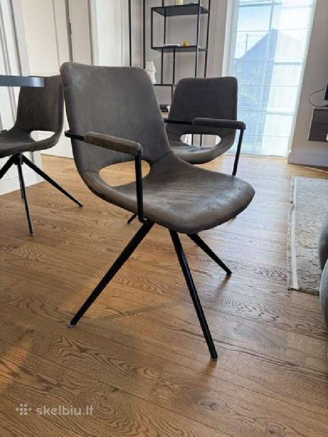 Sofaforma valgomojo kėdės, 6 vnt - pilkos, sukamos - nuotraukos Nr. 4
