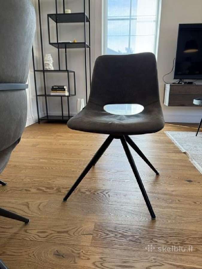 Sofaforma valgomojo kėdės, 6 vnt - pilkos, sukamos - nuotraukos Nr. 7