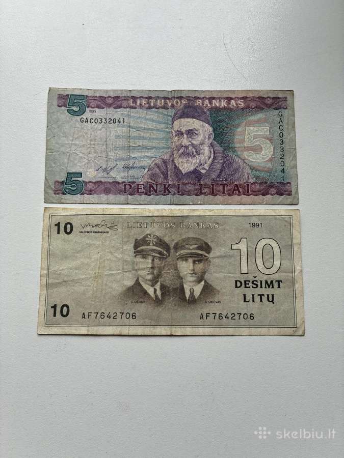 10 ir 5 litai .