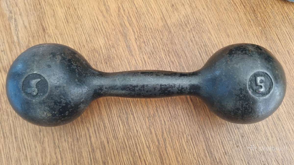 Vintage hantelis / svoris / svarmuo 5 kg - nuotraukos Nr. 2