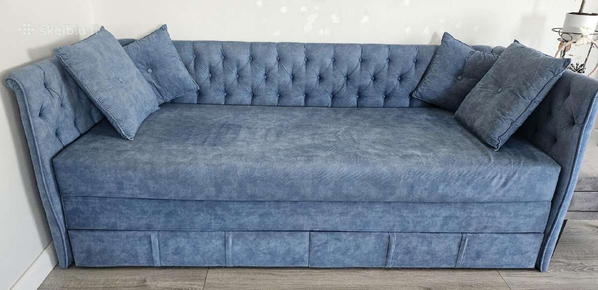 Miegamoji dvigulė sofa.
