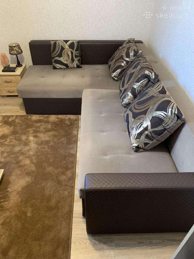 Sofa lova kampas su miegama dalimi patalynės dėže
