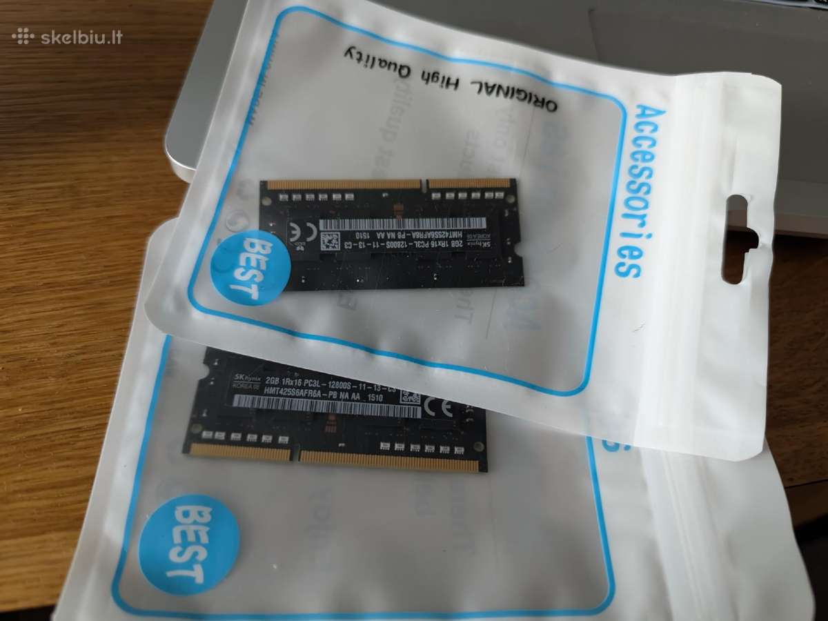Nešiojamojo kompiuterio ddr3l RAM 2x2gb - nuotraukos Nr. 2