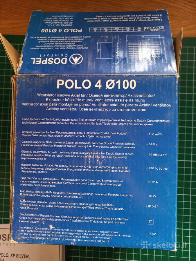 Ventiliatorius buitinis Dospel Polo 4wc 10 cm - nuotraukos Nr. 3