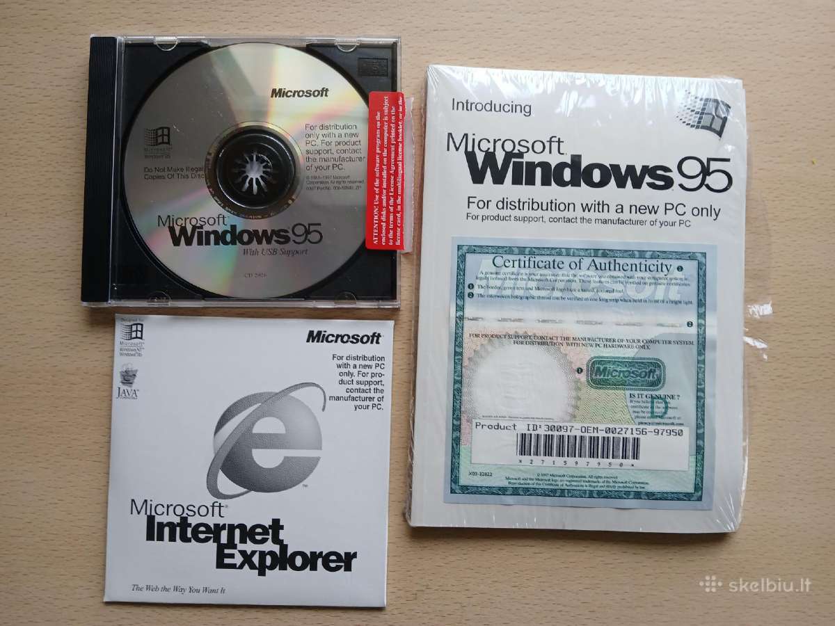 Win 95 (Usb Support) + Coa Pilnas Oem komplektas