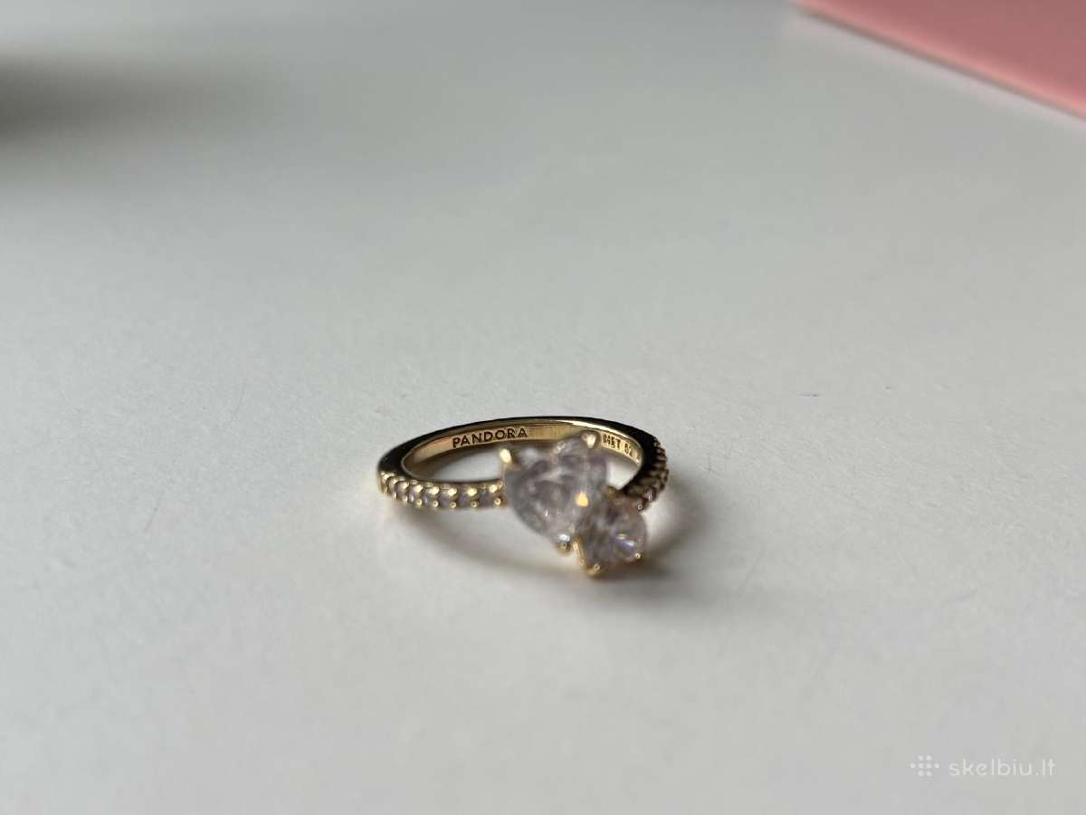 Pandora Double Heart Sparkling Ring - nuotraukos Nr. 3
