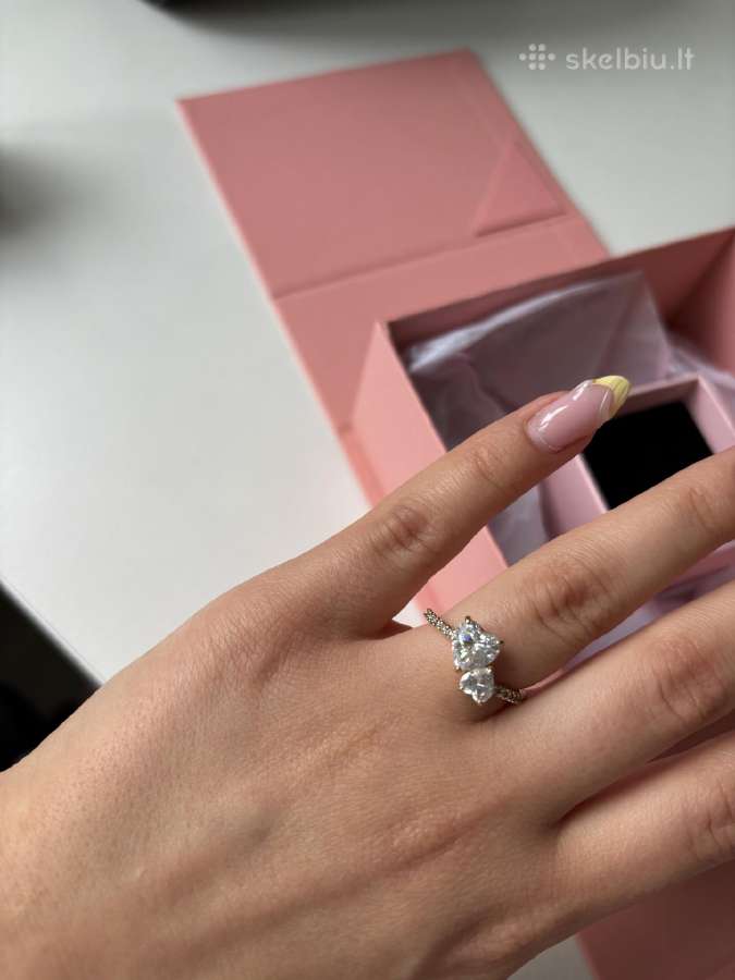 Pandora Double Heart Sparkling Ring - nuotraukos Nr. 7