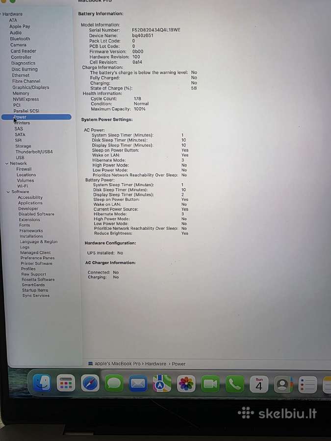 MacBook pro 16 m1 Max 32gb RAM 1tb - nuotraukos Nr. 4
