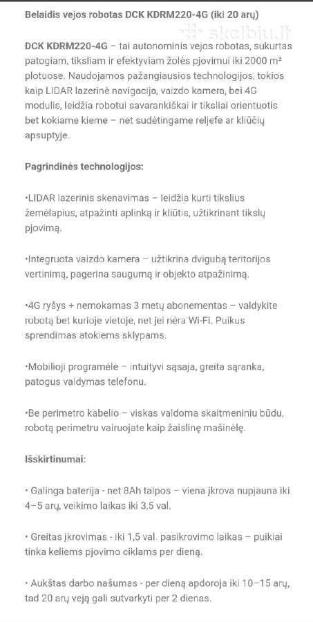 Naujas vejos robotas 20aru belaidis - nuotraukos Nr. 3