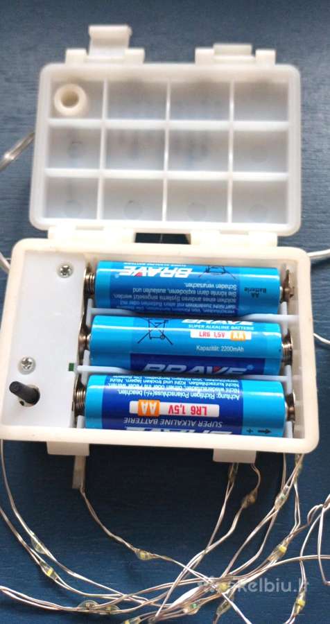 LED lempučių girliandos su baterijomis, 2m, 2vnt. - nuotraukos Nr. 5