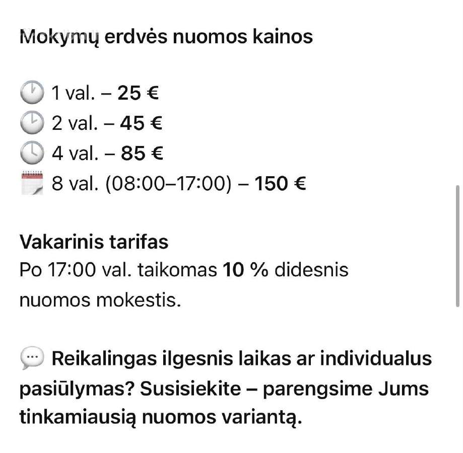 Mokymų ir susitikimų erdvė iki 12 žmonių - nuotraukos Nr. 6