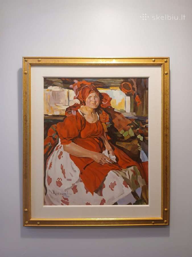 Paveikslas - Moteris raudonais drabužiais