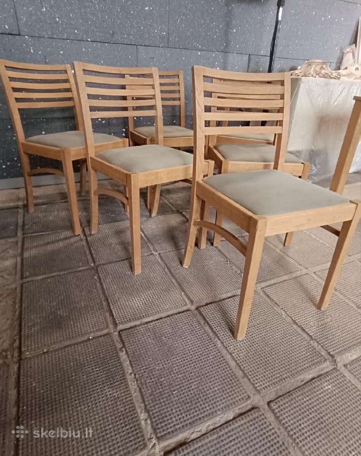 6 Ąžuolinės kėdės iš Danijos