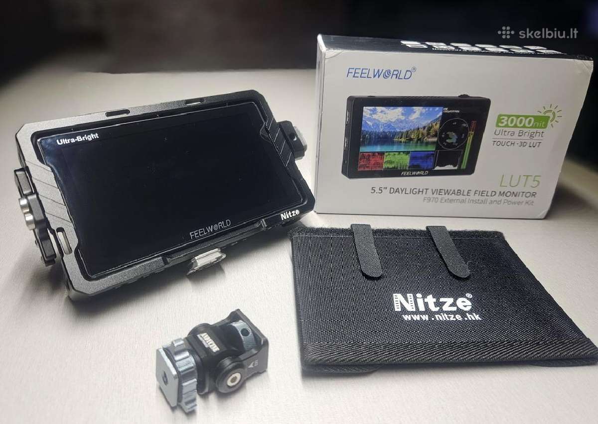 Feelworld Lut5 3000nit 5.5 Inch Monitor + Cage
